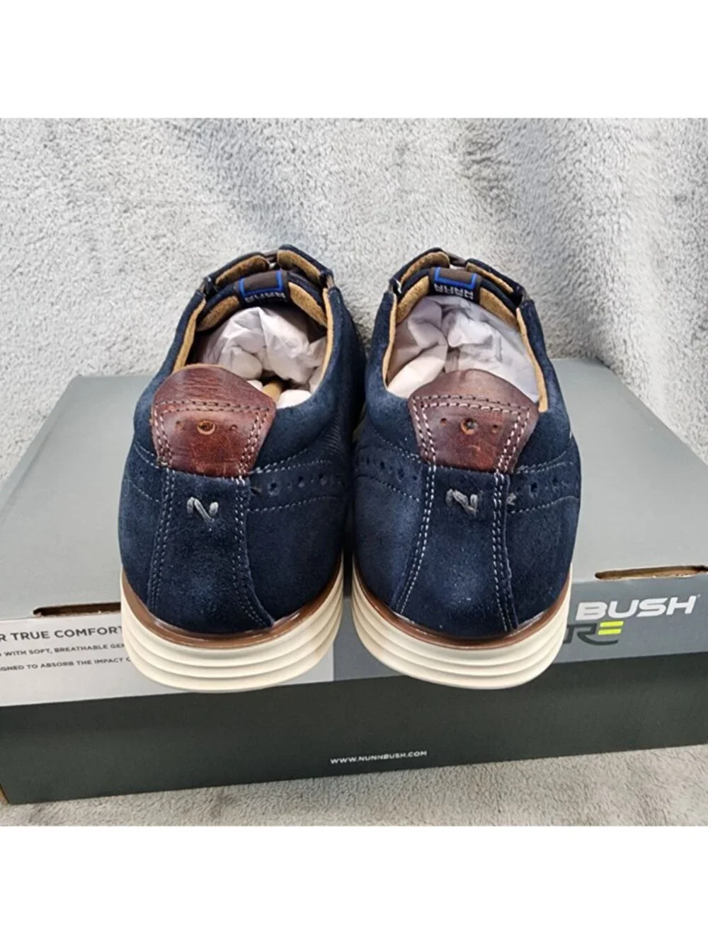 Nunn Bush Shoes Mens Size 8 Navy Blue New Haven Lace Up Oxford *NWT*